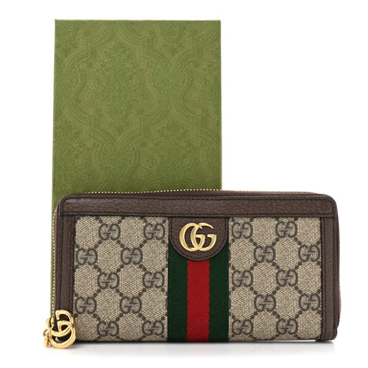 Gucci GG Supreme Monogram Web Ophidia Zip Around Wallet Brown 16 of 16