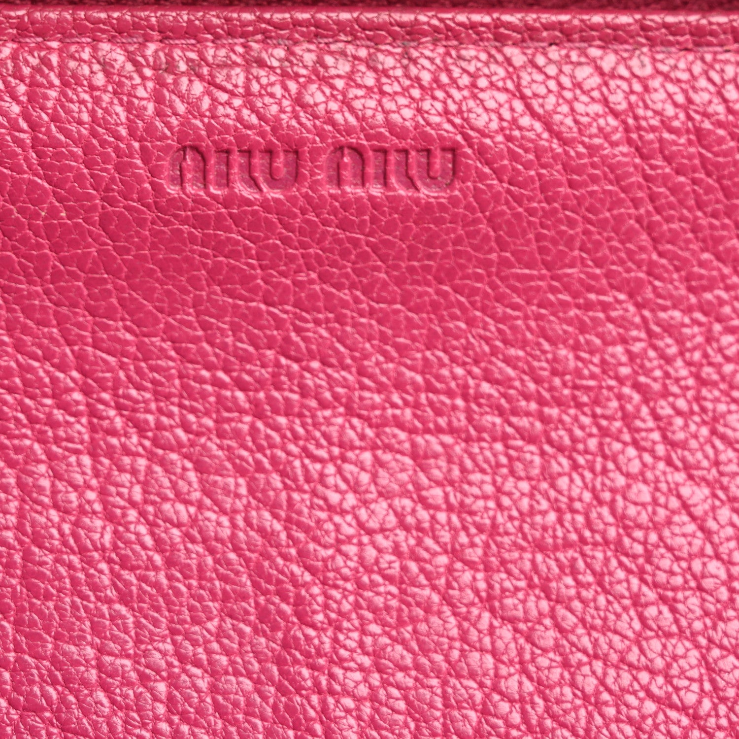 Miu Miu Goatskin Madras Zip Around Wallet Pink 7 of 17