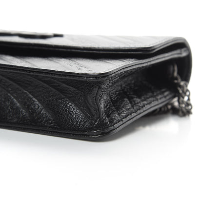 Balenciaga Shiny Goatskin Logo Embossed Monochrome BB Wallet On Chain Black 10 of 11