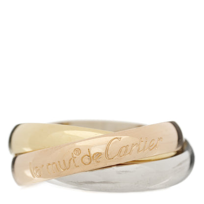 Cartier 18K Pink Yellow White Gold Classic Les Must De Cartier Trinity Ring 50 5.25 1 of 5