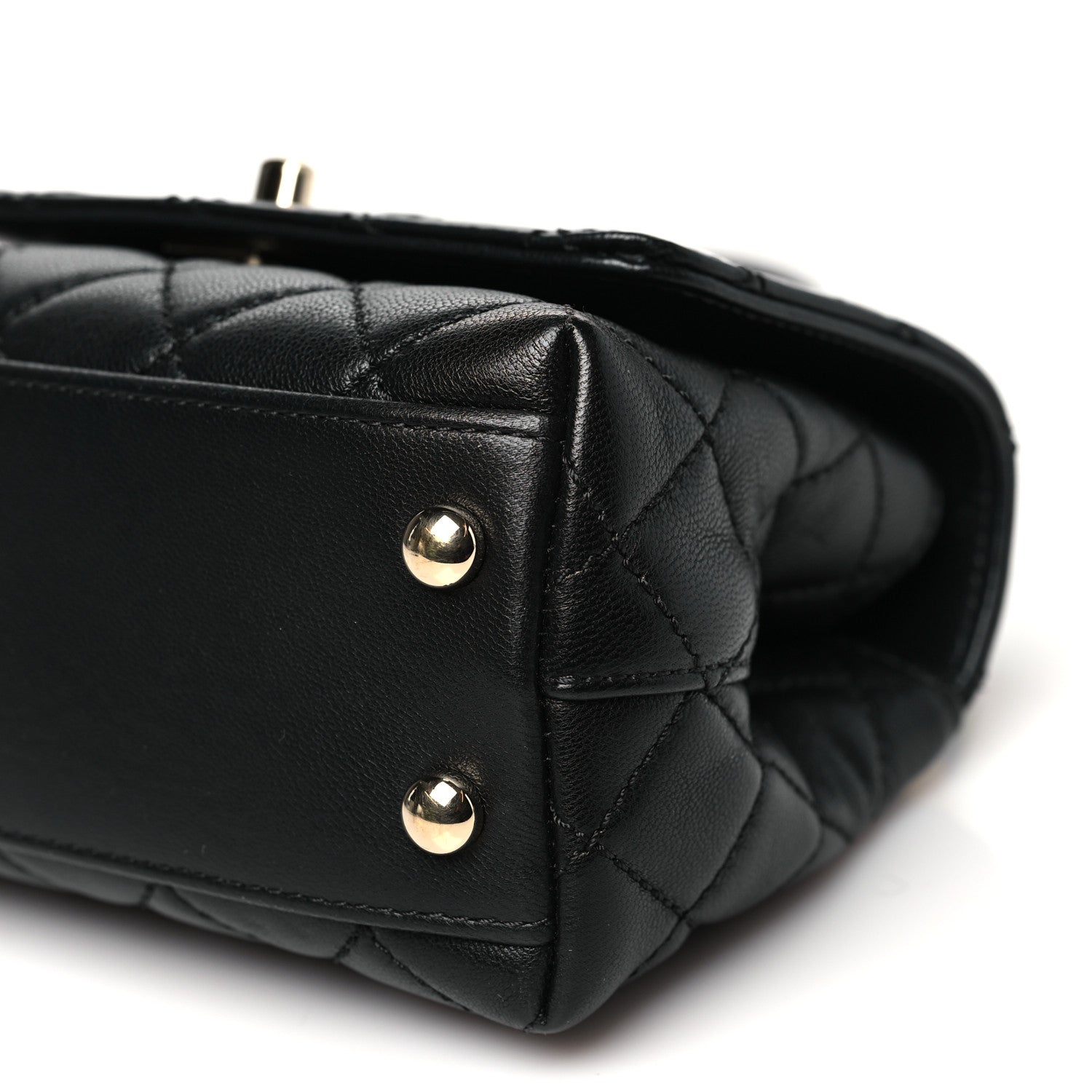 Chanel Goatskin Quilted Rainbow Extra Mini Coco Handle Flap Black 10 of 10