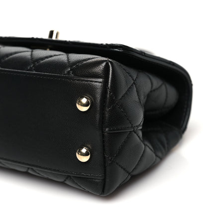 Chanel Goatskin Quilted Rainbow Extra Mini Coco Handle Flap Black 10 of 10
