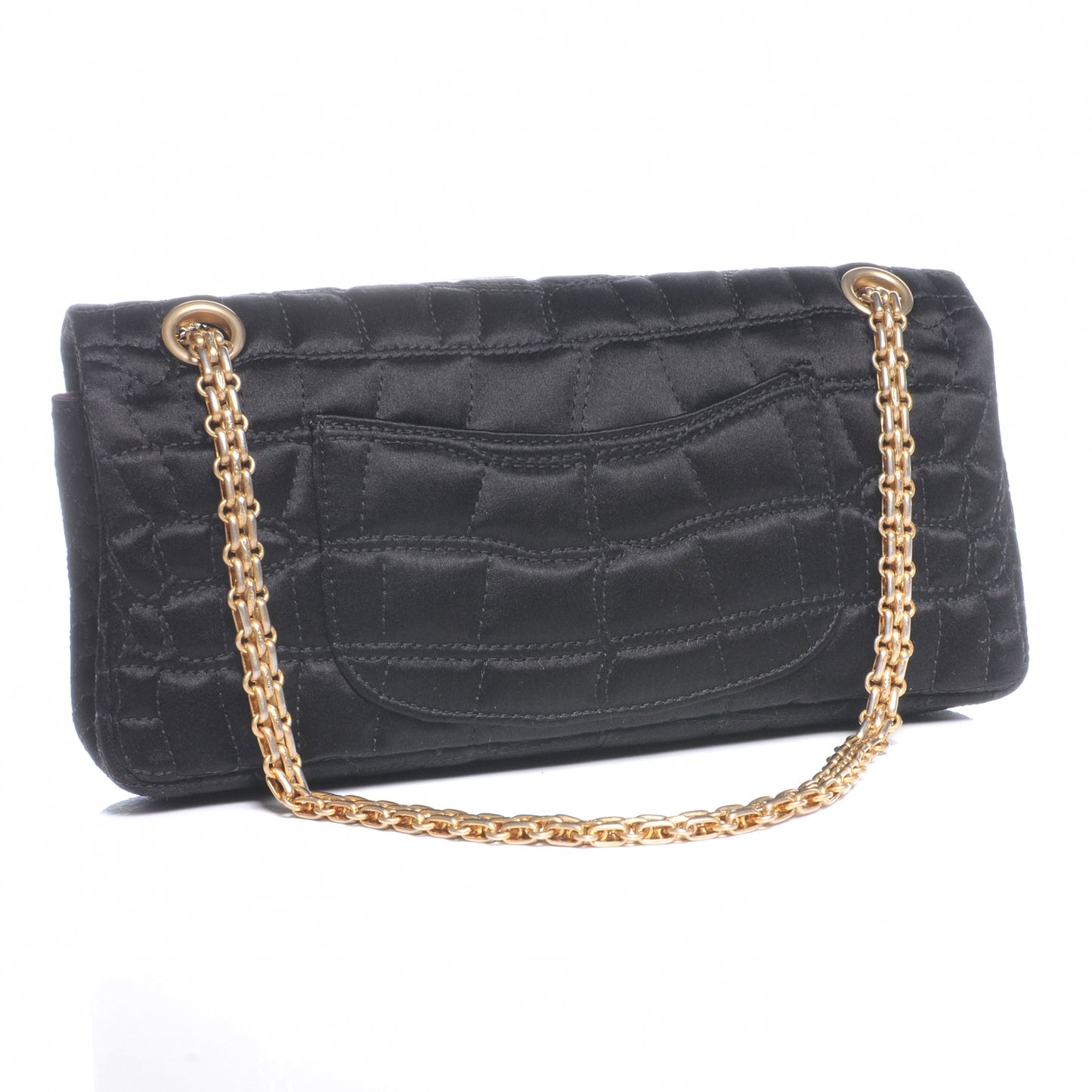 Satin Croc 2.55 Reissue Flap Black