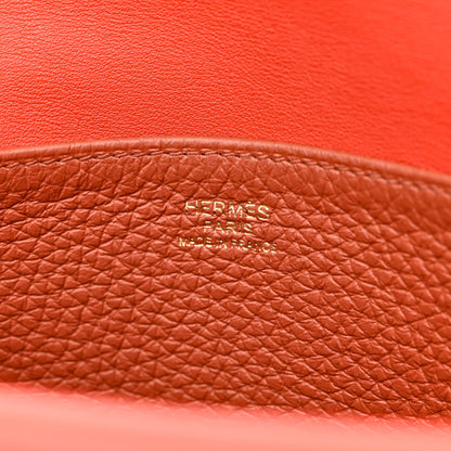 Hermes Taurillon Clemence Verso Halzan 25 Cuivre Capucine 6 of 10