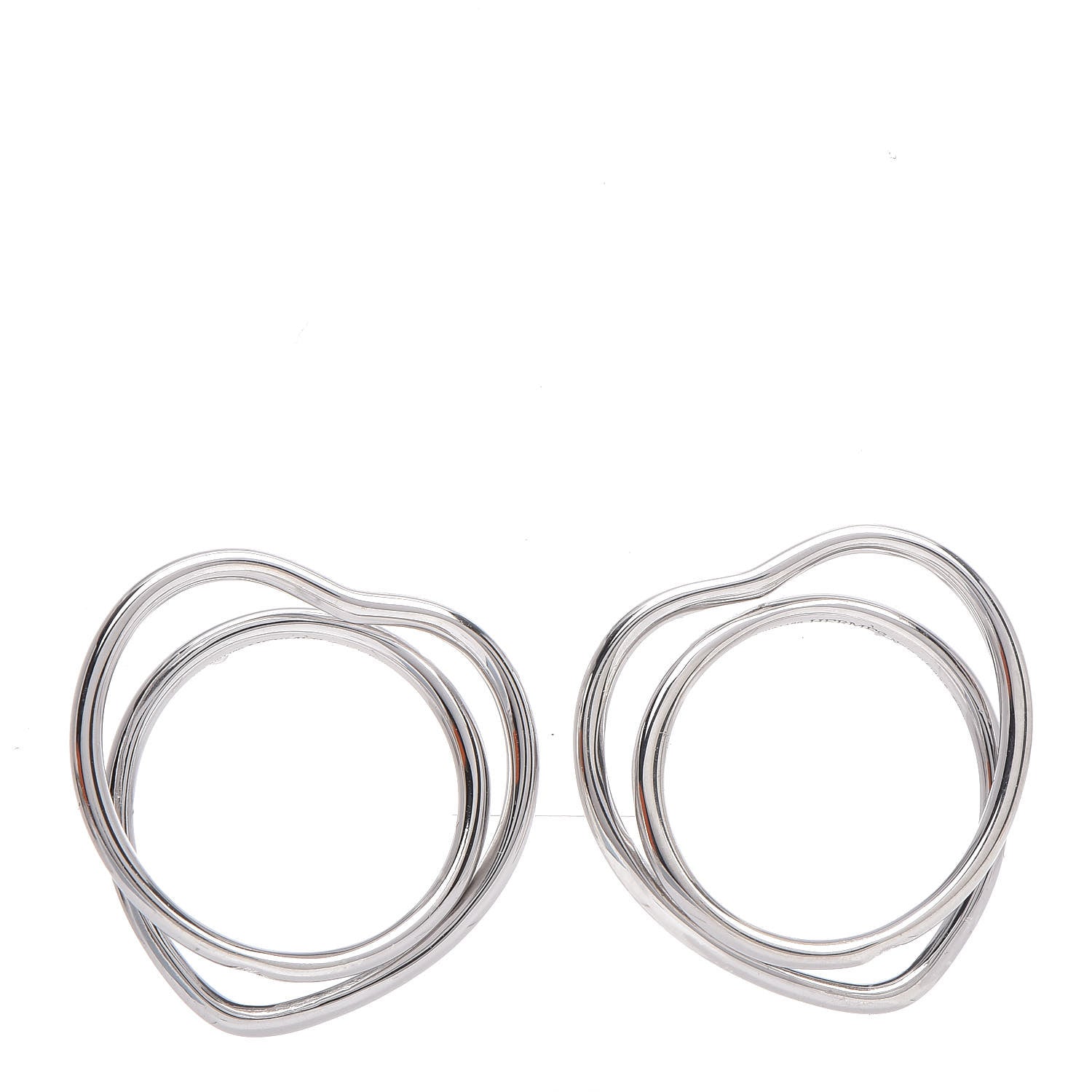 Hermes Sterling Silver Vertige Coeur PM Earrings 1 of 5