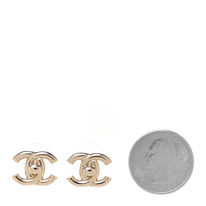 Chanel Metal CC Turnlock Earrings Gold 2 of 5