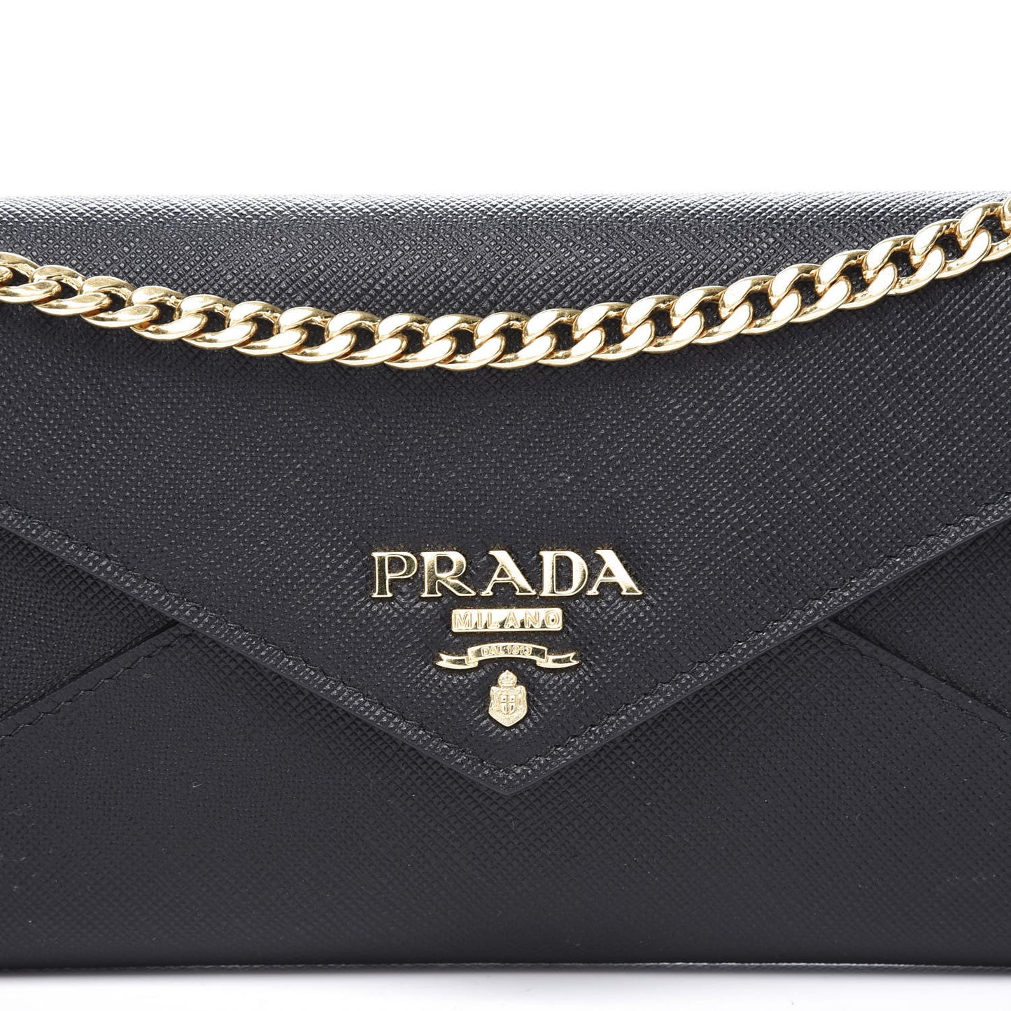 Saffiano Envelope Wristlet Crossbody Wallet Black