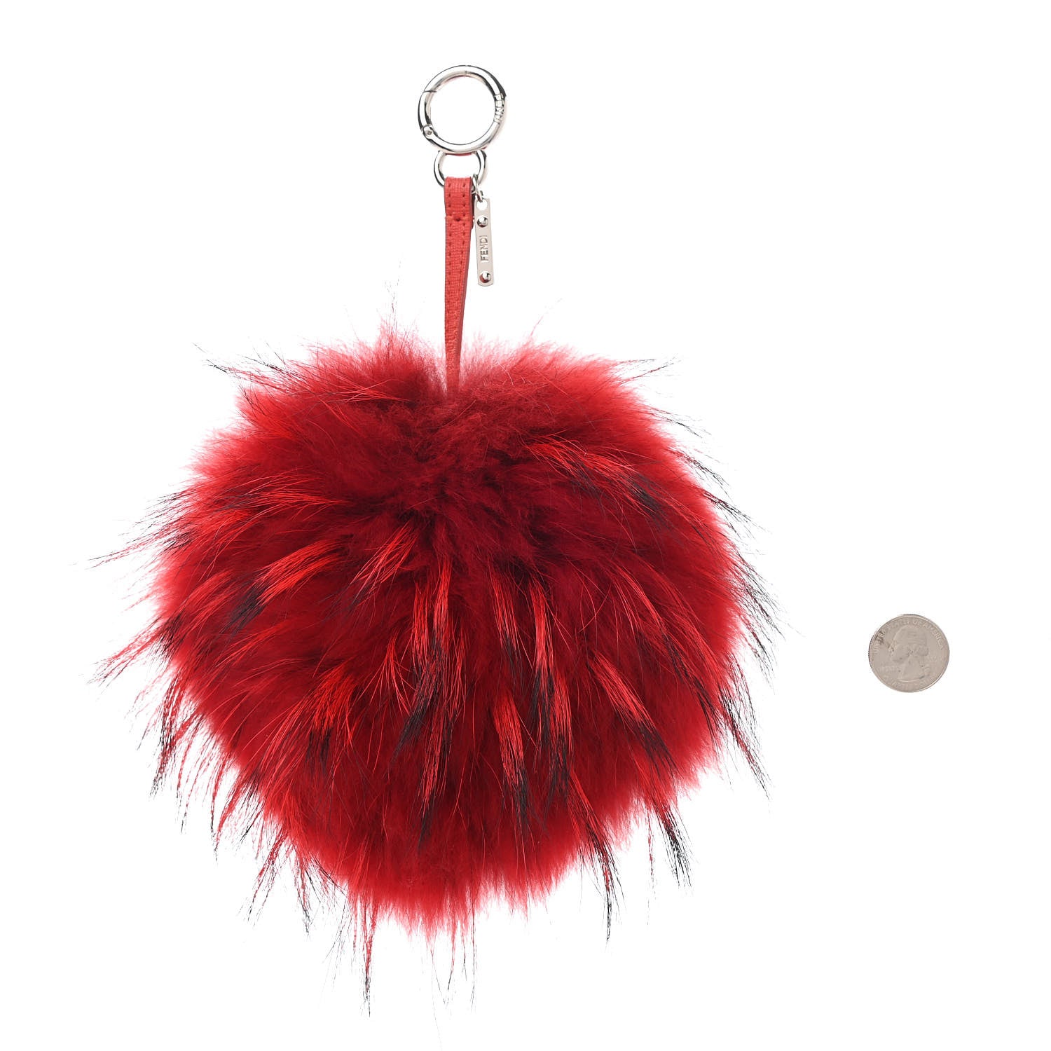 Fendi Fox Fur Snobius Monster Bag Bug Charm Red 2 of 5