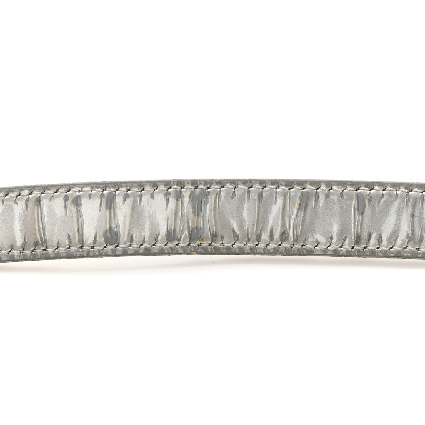 Metallic Patent Micro-Cannage Medium Diorama Flap Bag Silver