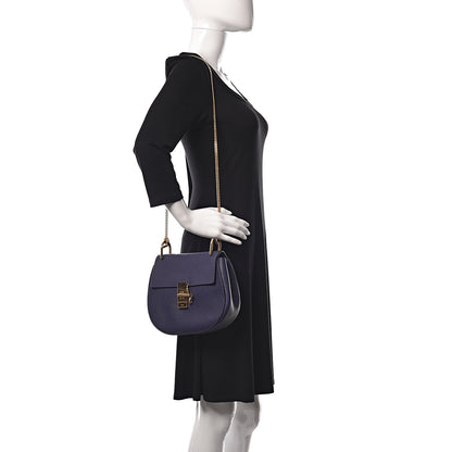 Chloe Grained Lambskin Mini Drew Shoulder Bag Royal Navy 2 of 11