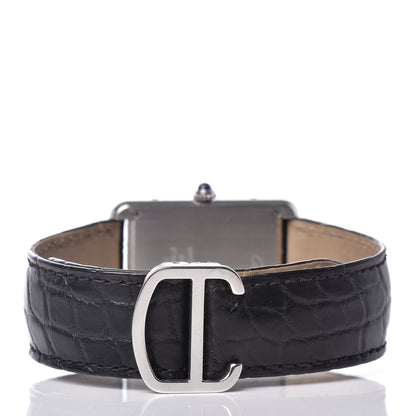 Cartier Stainless Steel Alligator 27mm Tank Solo Quartz Watch 4 of 11