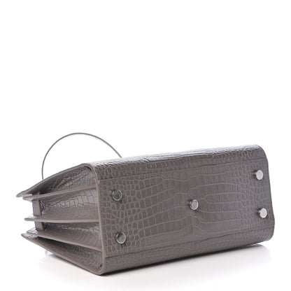 Saint Laurent Calfskin Crocodile Embossed Baby Sac De Jour Fog 4 of 17