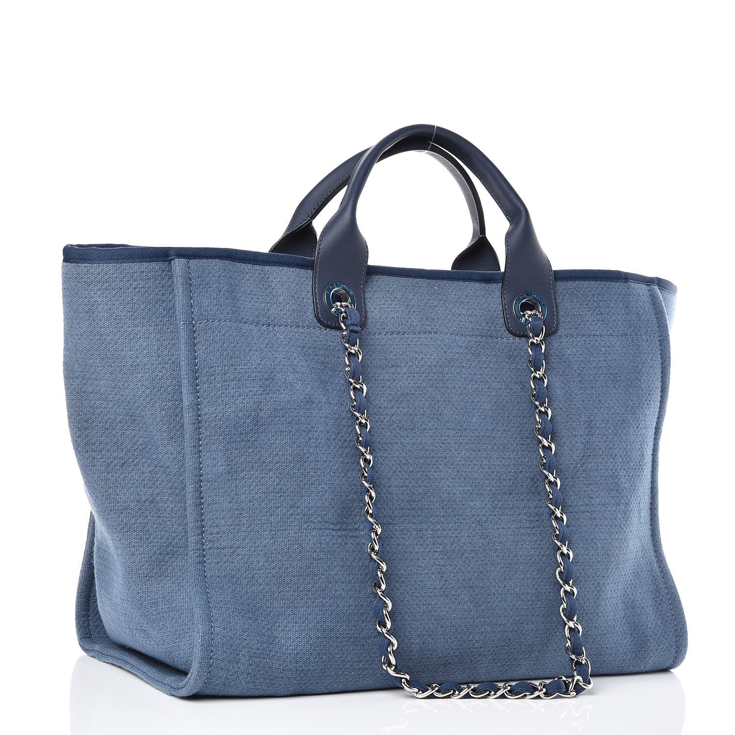 Chanel Canvas Large Deauville Tote Blue 4 of 10