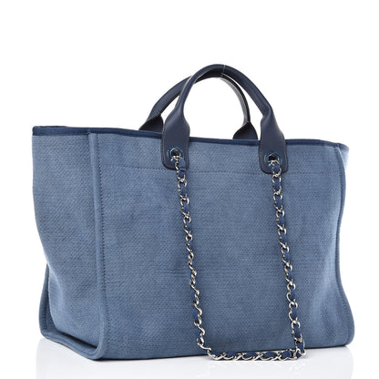Chanel Canvas Large Deauville Tote Blue 4 of 10