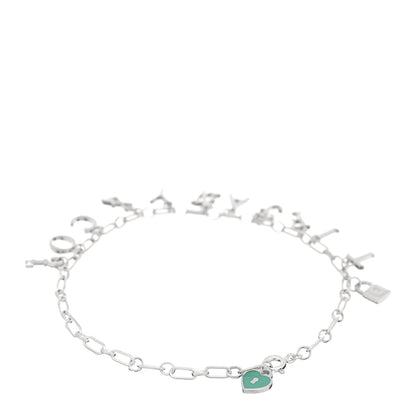 Tiffany Sterling Silver Enamel Love Notes Logo Charm Bracelet Blue 2 of 4