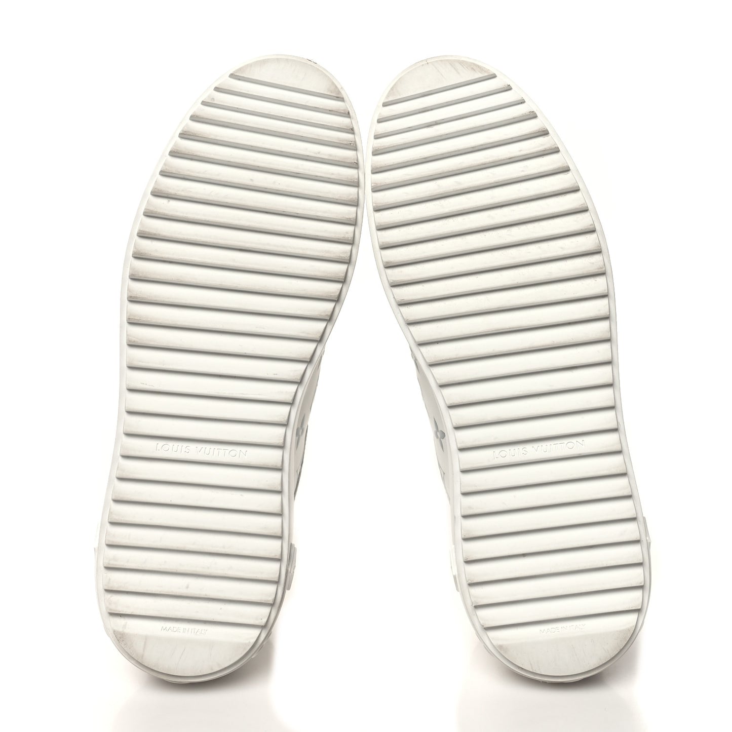 Calfskin Monogram Debossed Time Out Sneakers 40 White Silver