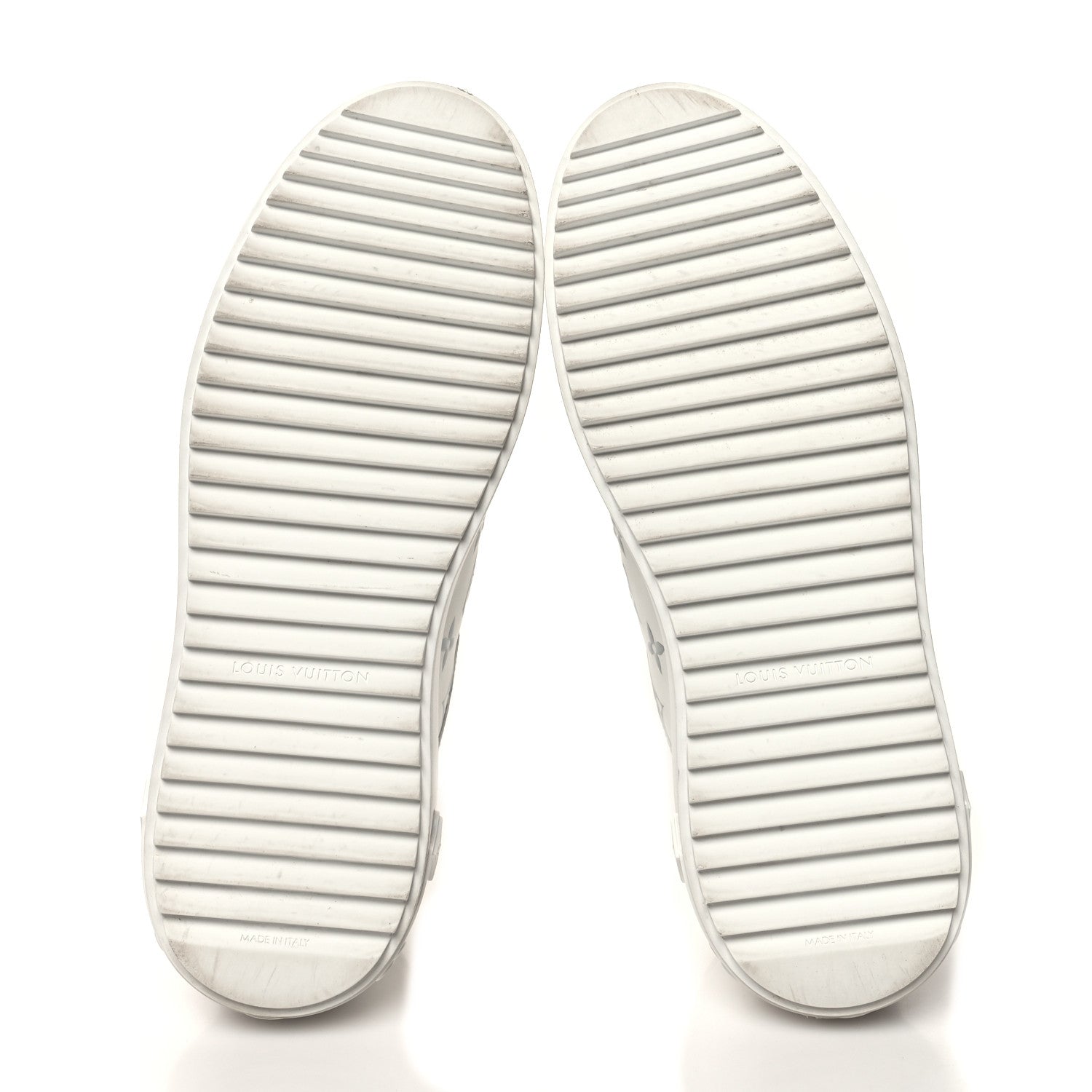 Louis Vuitton Calfskin Monogram Debossed Time Out Sneakers 40 White Silver 5 of 9