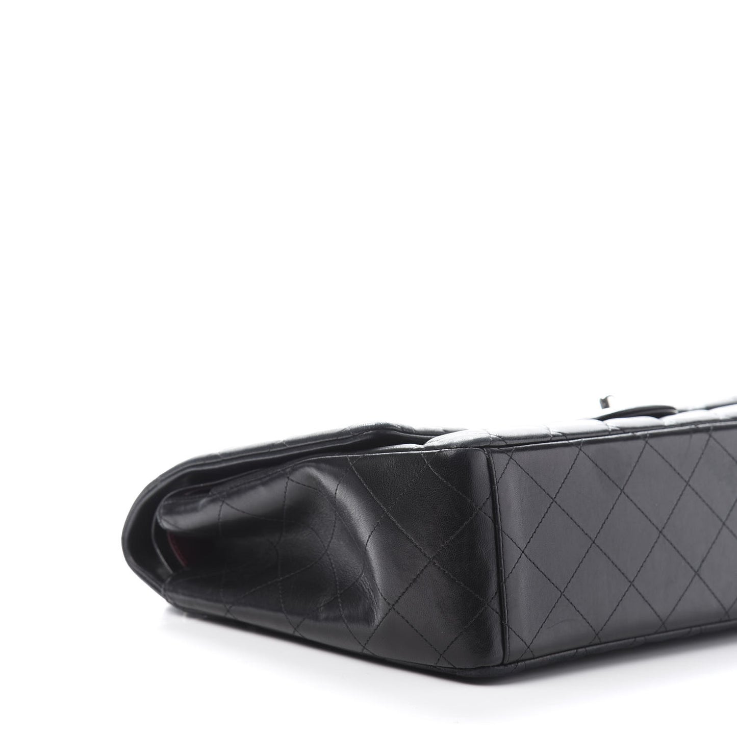 Lambskin Quilted Maxi Double Flap Black