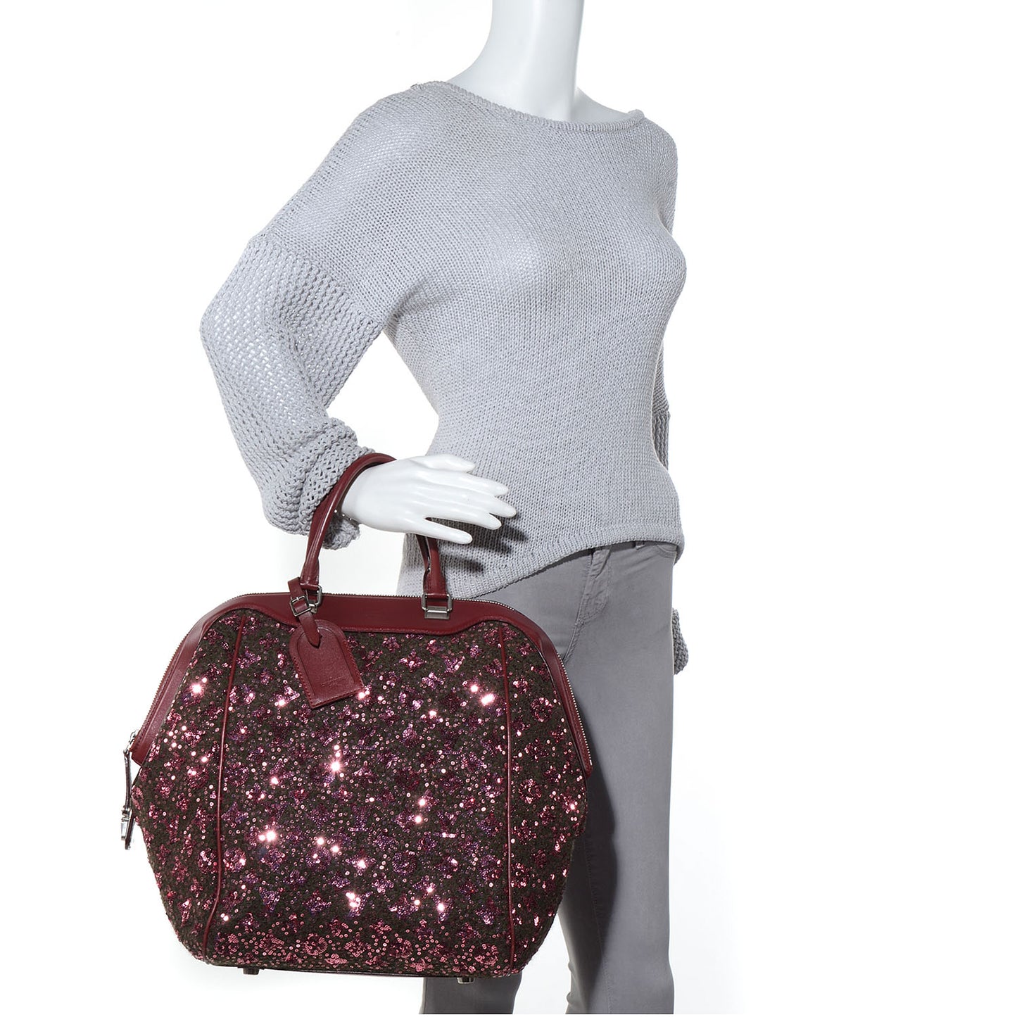 Sequin Monogram Sunshine Express North South Burgundy