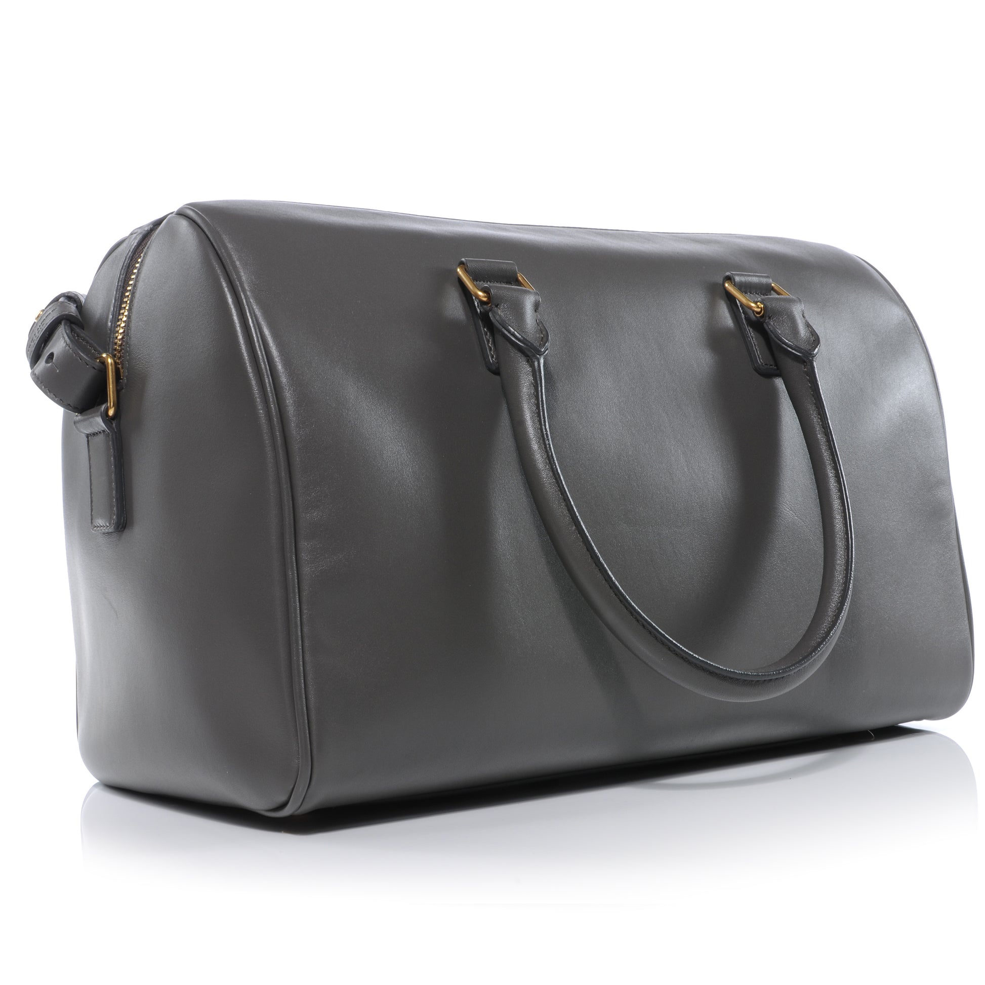 Saint Laurent Leather Classic Duffle 6 Bag Gray 3 of 8
