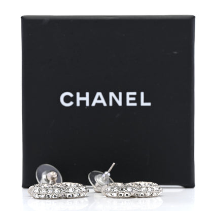 Chanel Baguette Crystal CC Drop Earrings Silver 4 of 4