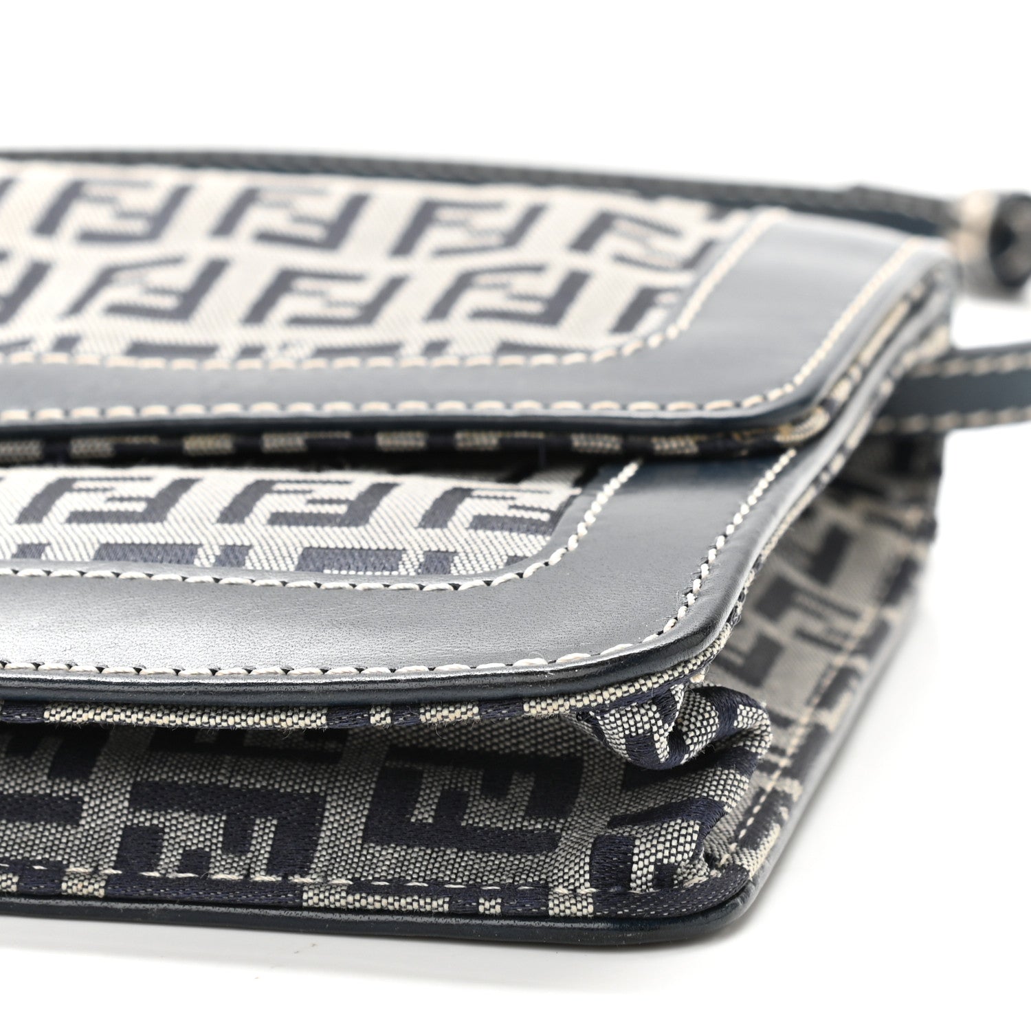 Fendi Zucchino Shoulder Bag Navy 8 of 8