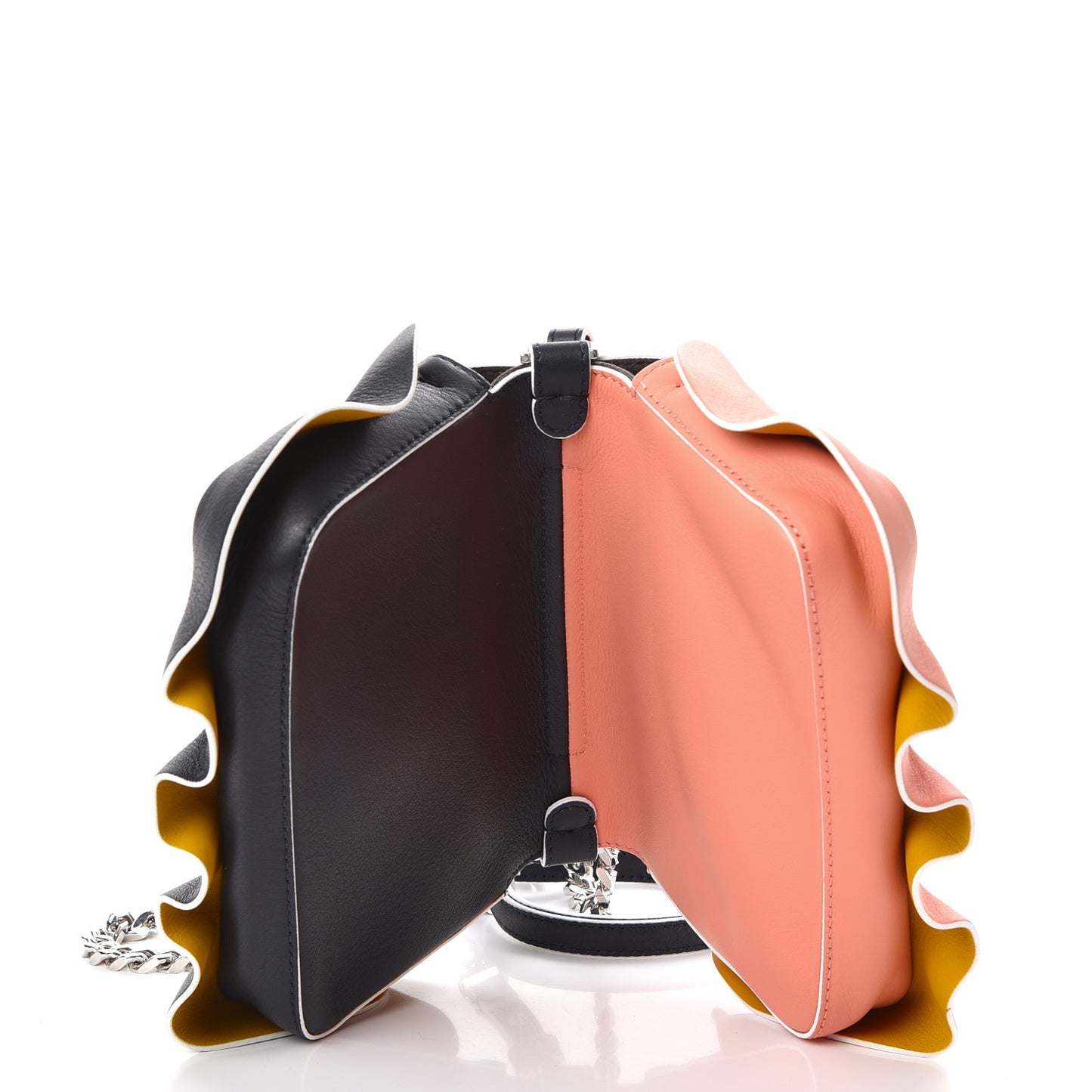 Vitello Dolce Waves Tri-Color Micro Double Baguette Blue Notte Chantilly