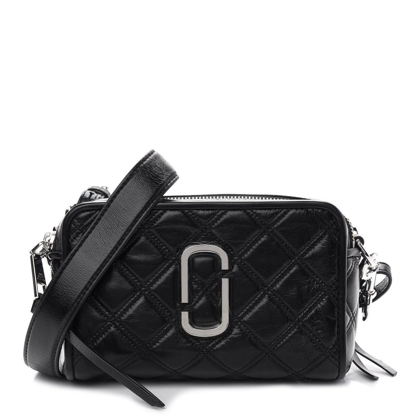 Natural Grain Calfskin Quilted The Softshot 21 Bag Black