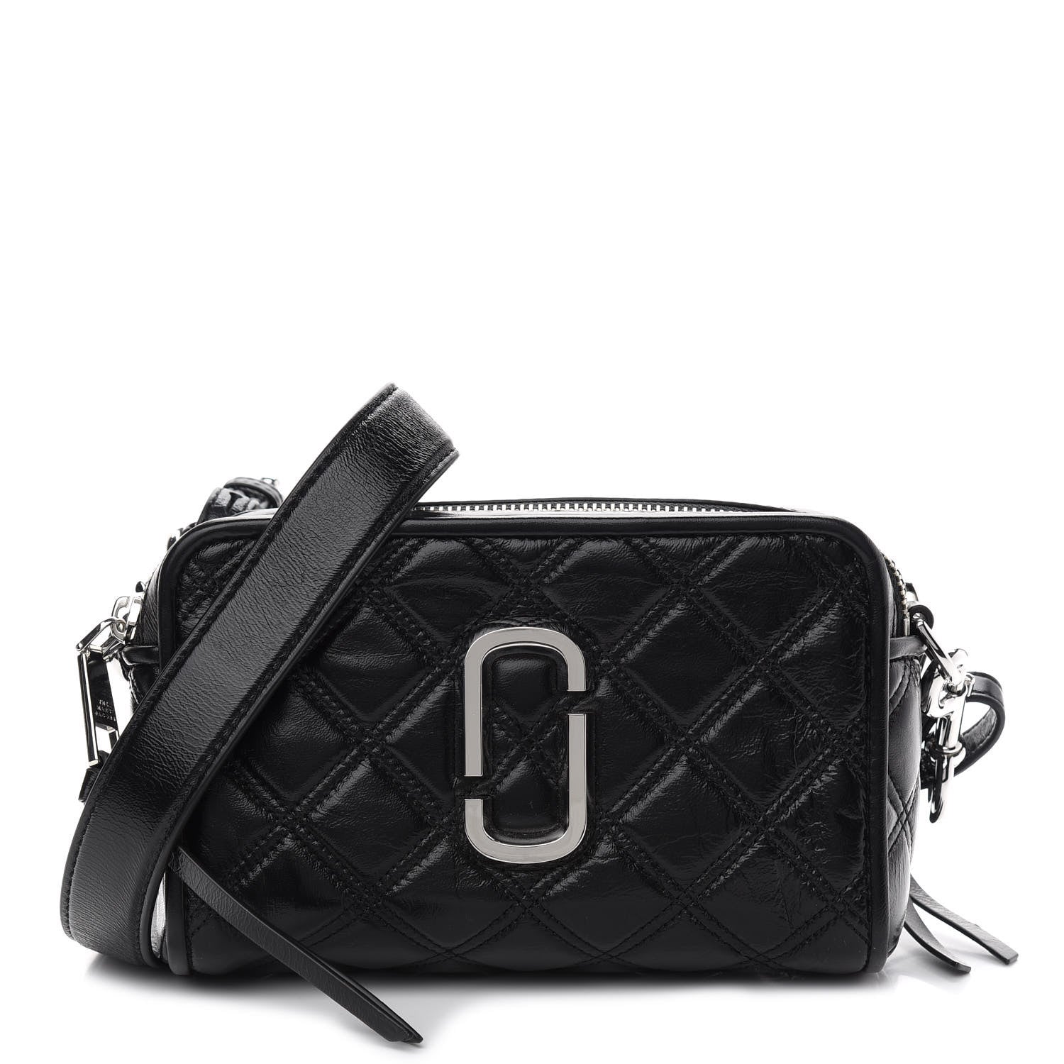 Marc Jacobs Natural Grain Calfskin Quilted The Softshot 21 Bag Black 1 of 10