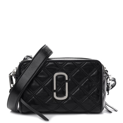 Marc Jacobs Natural Grain Calfskin Quilted The Softshot 21 Bag Black 1 of 10