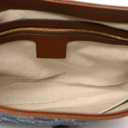 Gucci New Denim GG Monogram Calfskin Small Jackie 1961 Hobo Blue Tea Cuir 5 of 8