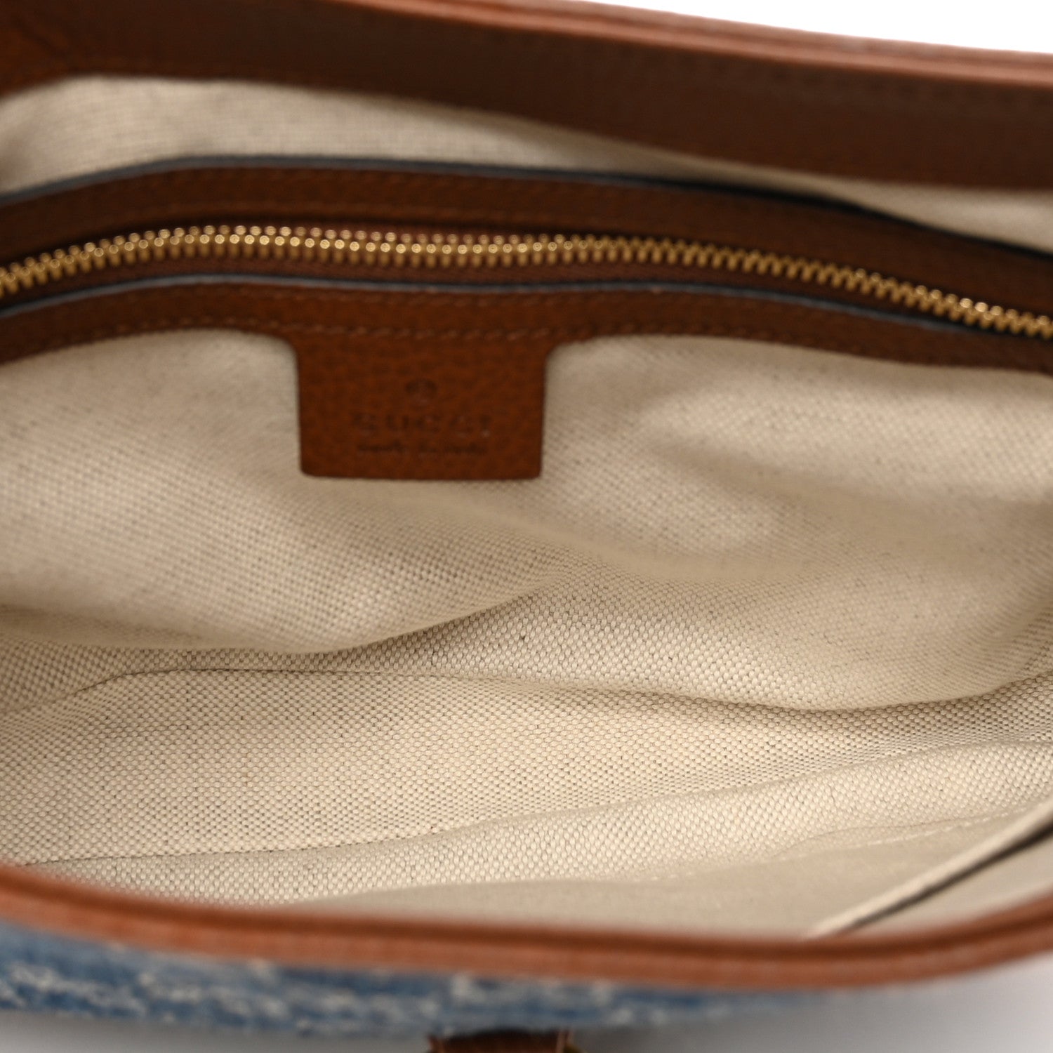 Gucci New Denim GG Monogram Calfskin Small Jackie 1961 Hobo Blue Tea Cuir 5 of 8