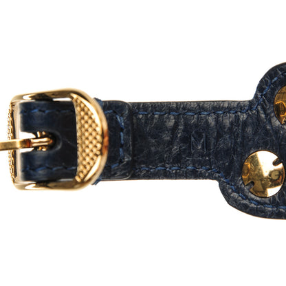 Balenciaga Agneau Arena Two Row Giant Gold M Bracelet Bleu Obscur 6 of 8