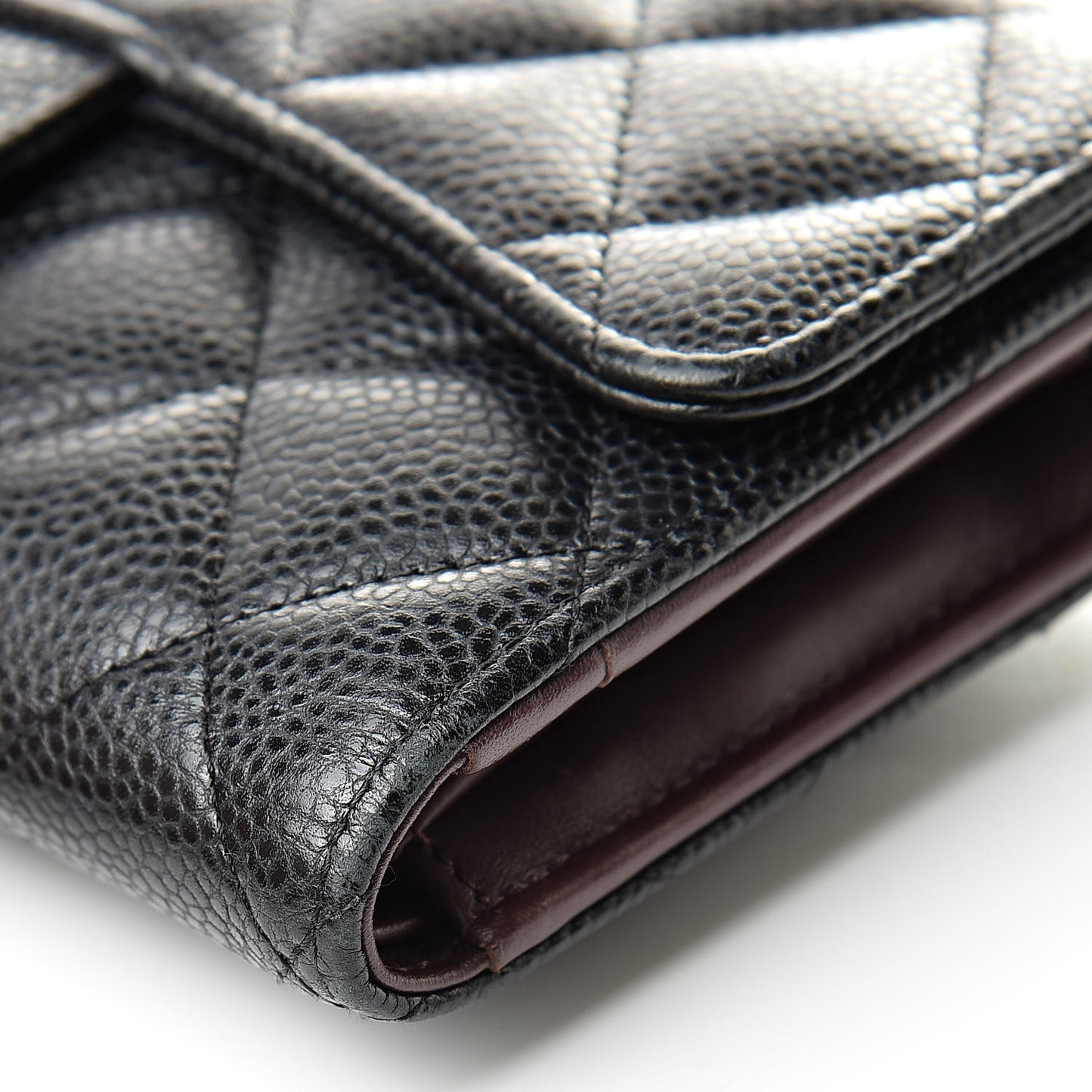 Caviar Quilted Large Flap Wallet Black