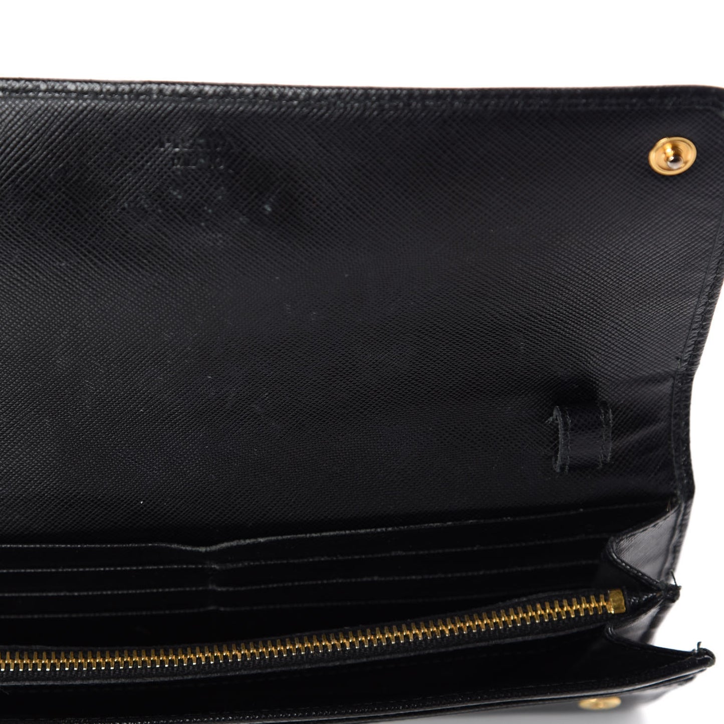 Saffiano Metal Oro Chain Wallet Black