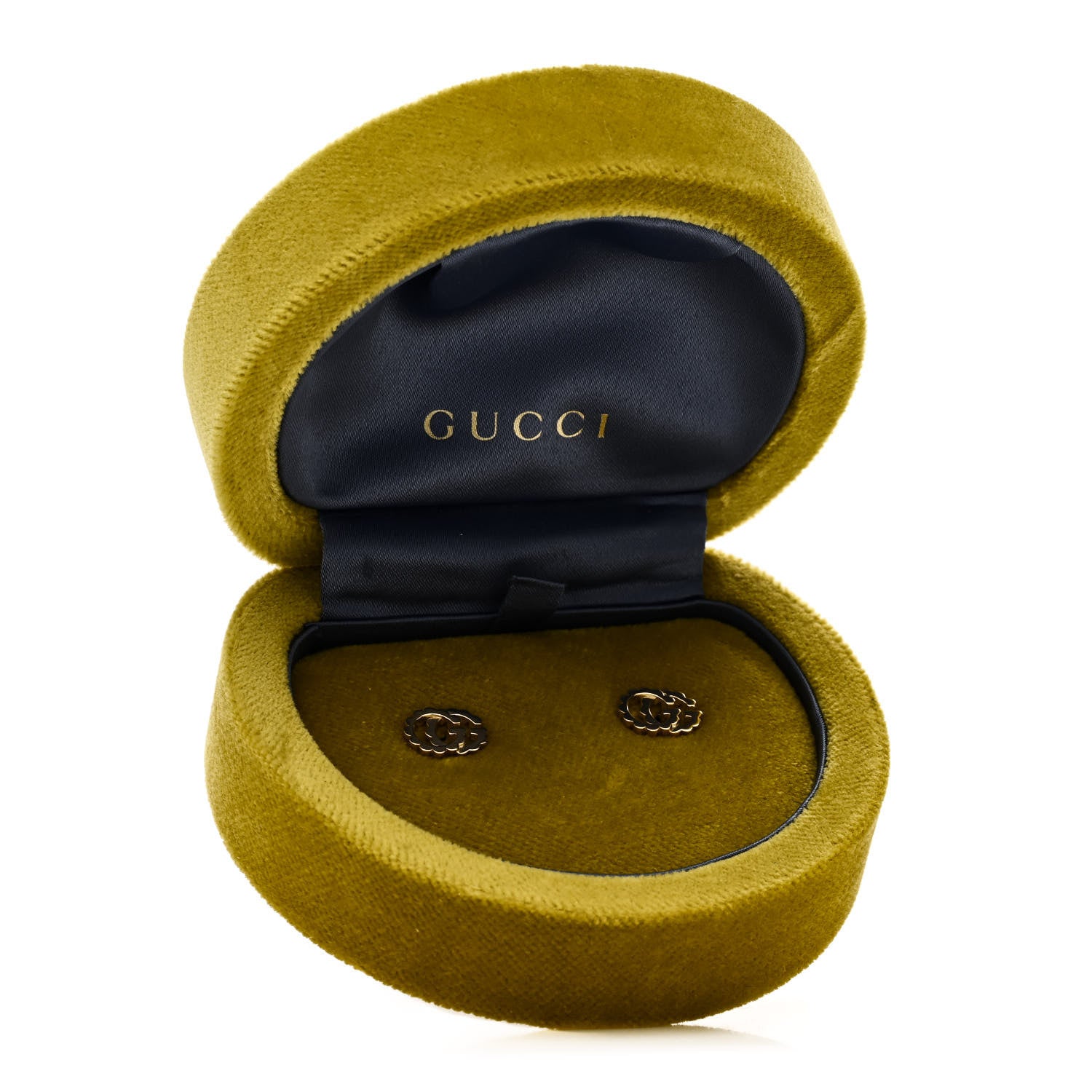 Gucci 18K Yellow Gold Running G Scalloped Stud Earrings 5 of 5