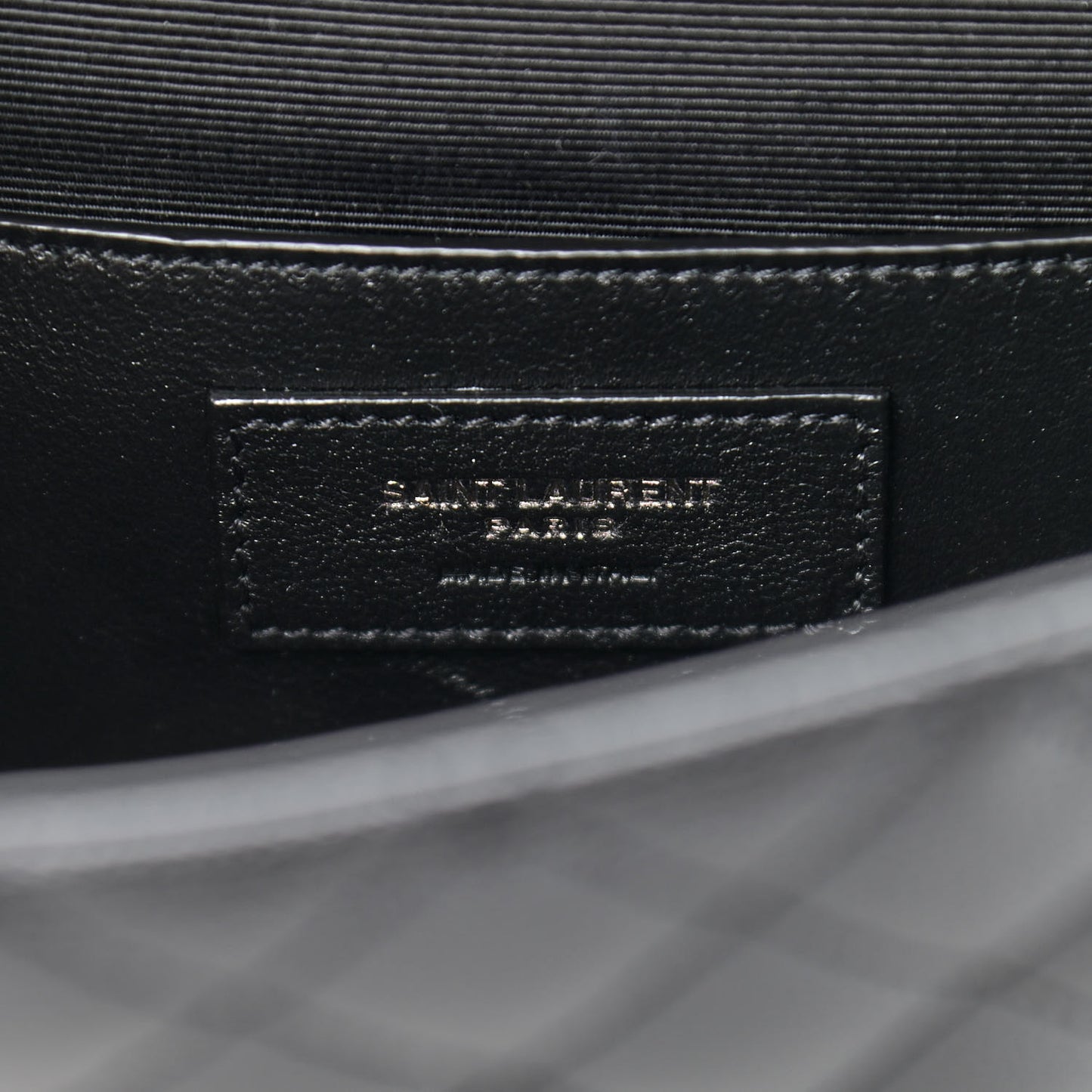 Grain De Poudre Textured Mixed Matelasse Triquilt Small Monogram Satchel Black