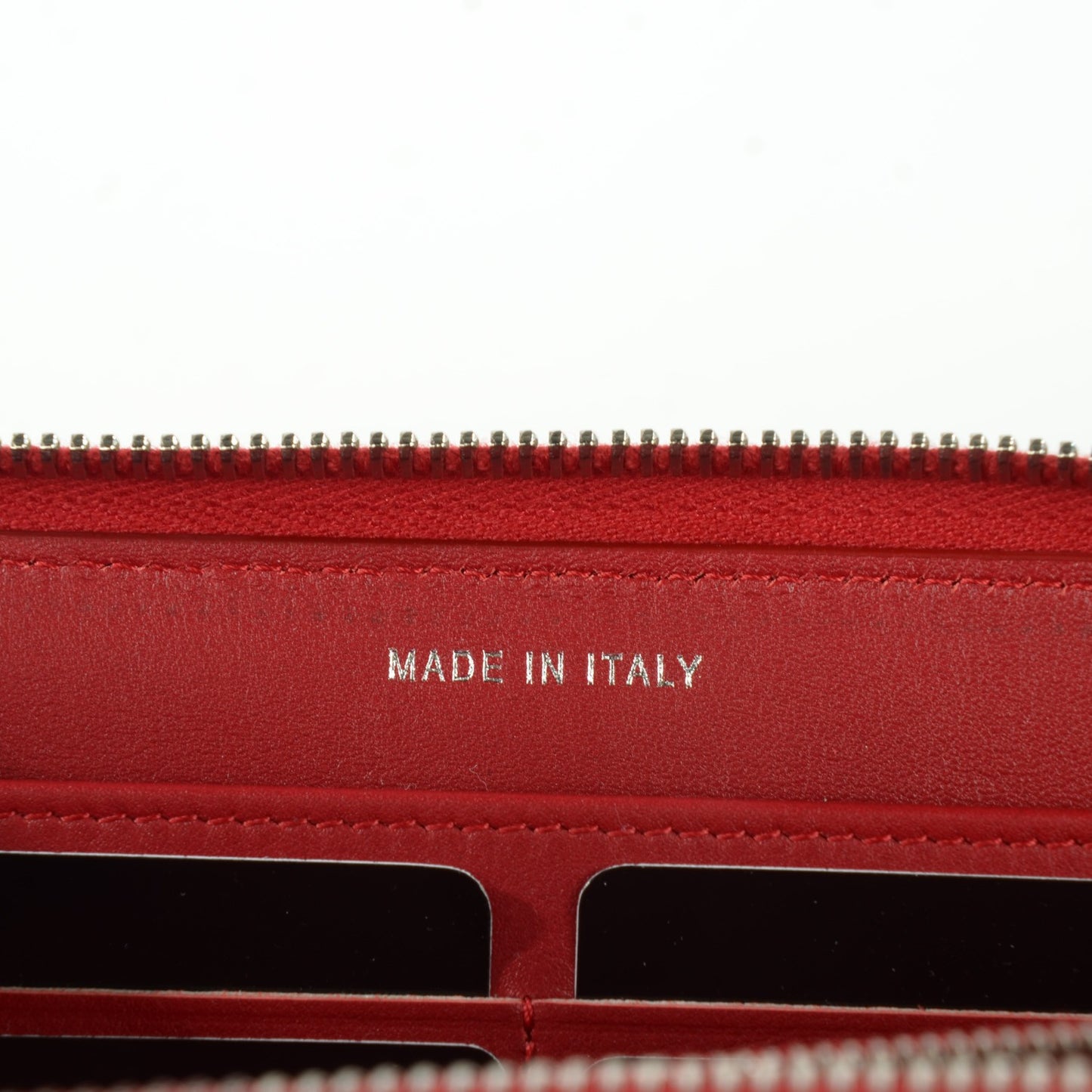 Alligator Large Gusset Zip Around Wallet Red
