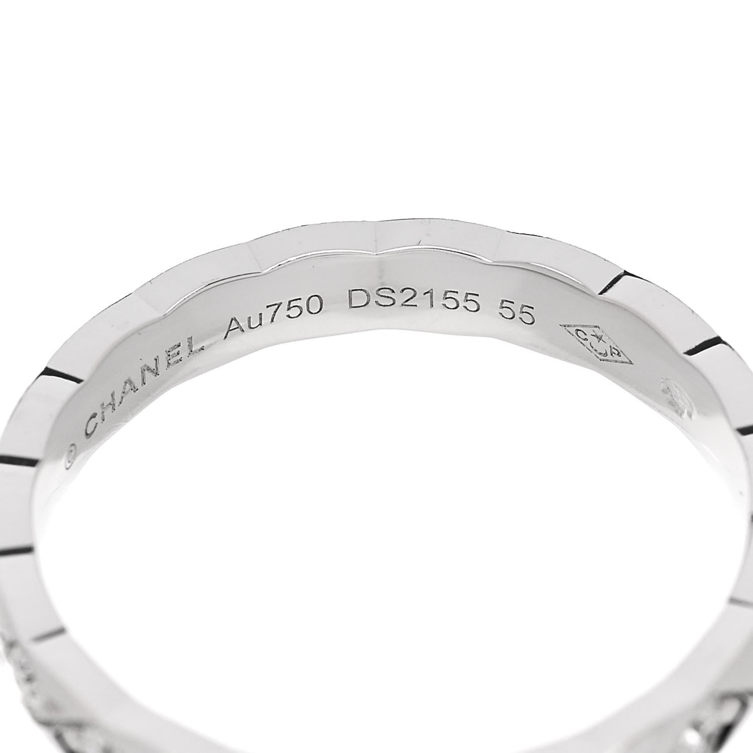 Chanel 18K White Gold Diamond Mini Coco Crush Ring 55 7.25 4 of 5