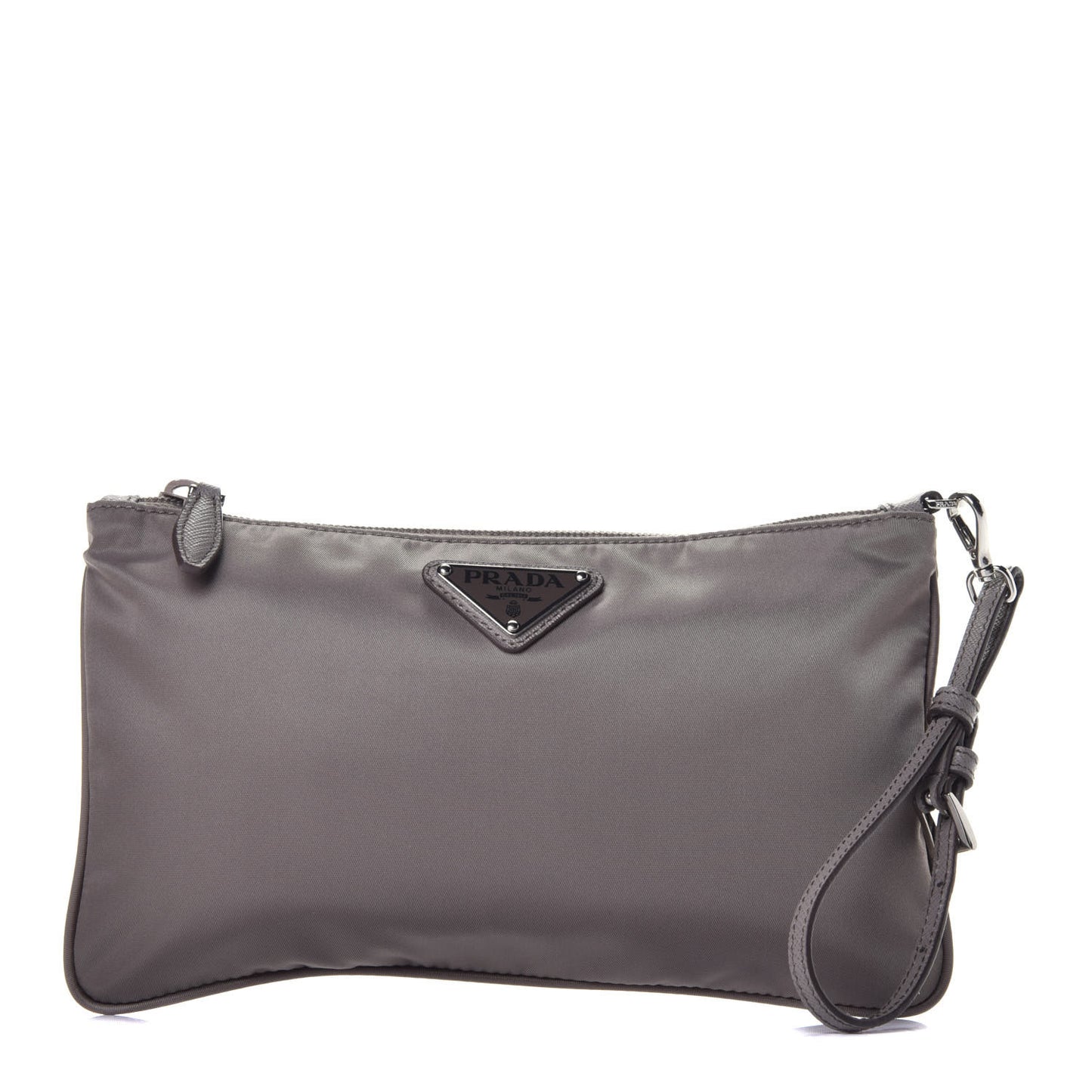 Tessuto Nylon Saffiano Wristlet Argilla