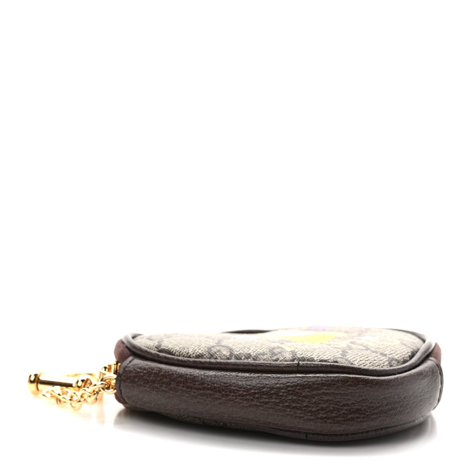 Gucci X BNF GG Supreme Monogram Textured Dollar Calfskin Bananya Print Heart Coin Purse Beige Ebony Multicolor New Acero 4 of 8