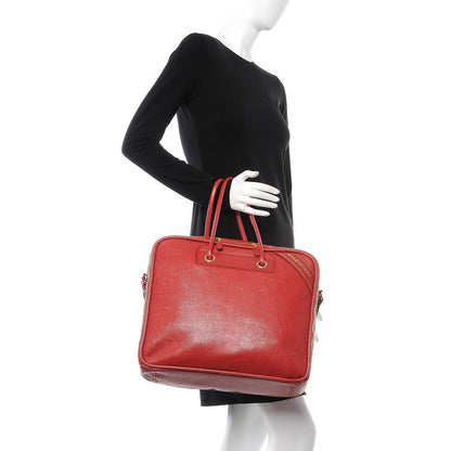 Balenciaga Agneau Medium Blanket Square Tote Rouge Brique 2 of 8