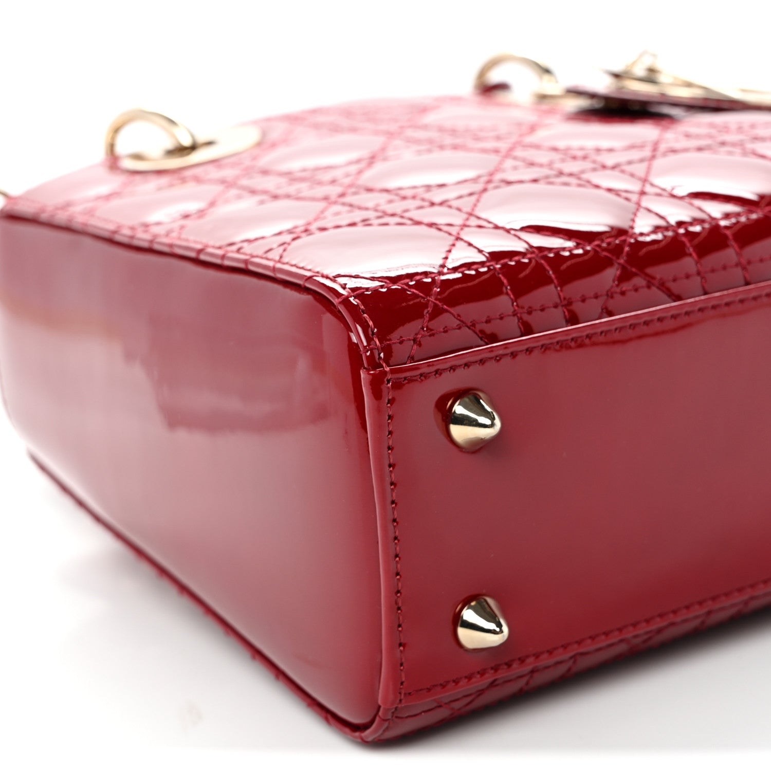 Christian Dior Patent Cannage Small Lady Dior Cherry Red 8 of 9