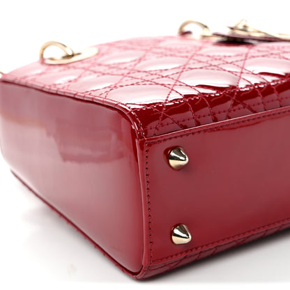 Christian Dior Patent Cannage Small Lady Dior Cherry Red 8 of 9