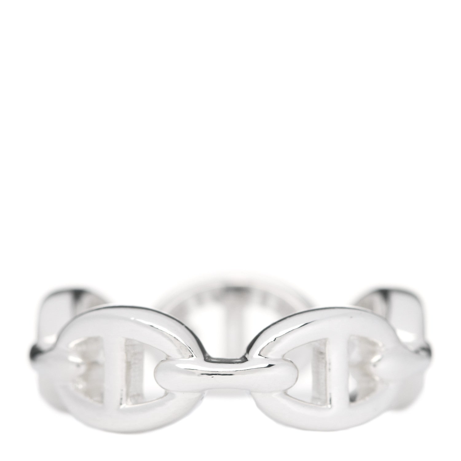 Hermes Sterling Silver PM Chaine d'Ancre Enchainee Band Ring 55 7.25 3 of 7