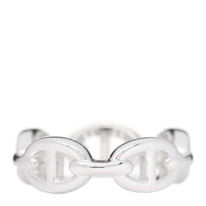 Hermes Sterling Silver PM Chaine d'Ancre Enchainee Band Ring 55 7.25 3 of 7