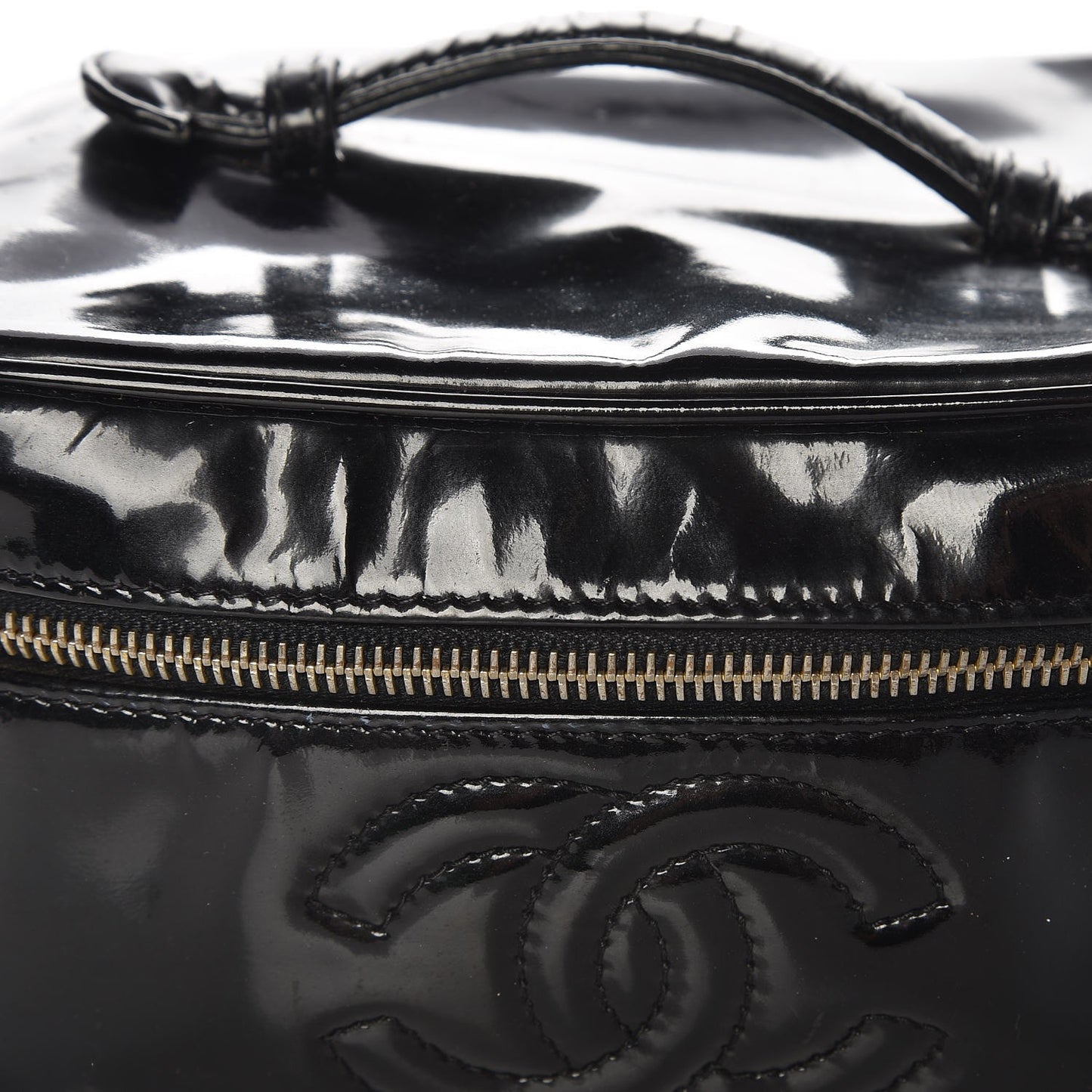Patent Vanity Cosmetic Case Black