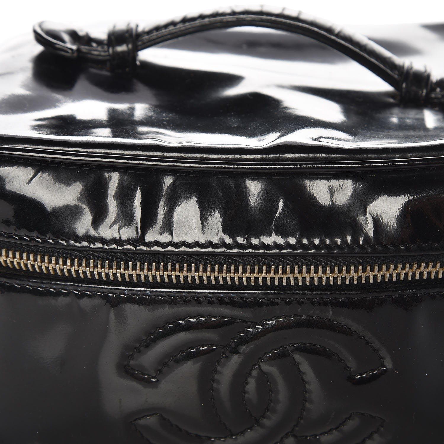 Chanel Patent Vanity Cosmetic Case Black 9 of 12