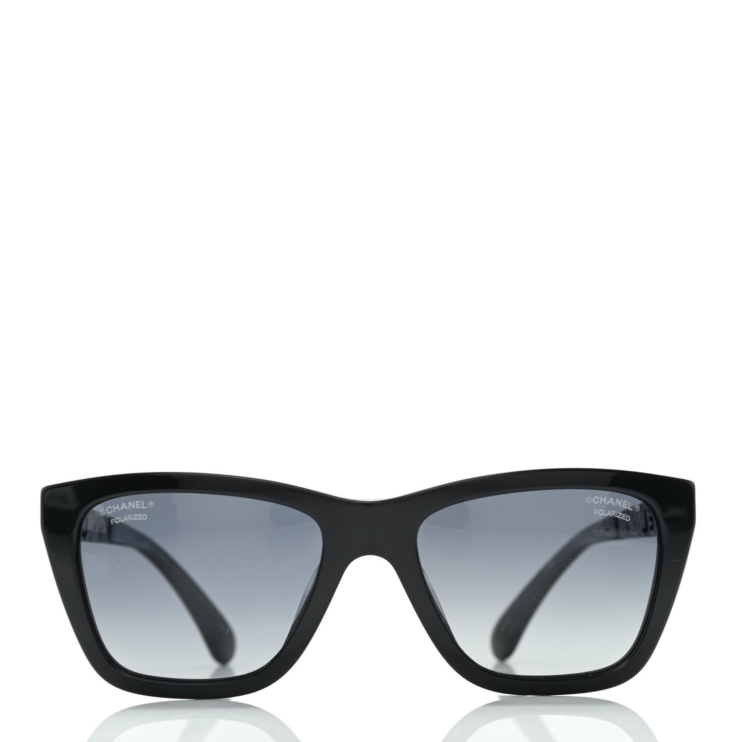 Acetate Metal Polarized Rectangle Sunglasses 5442 Black