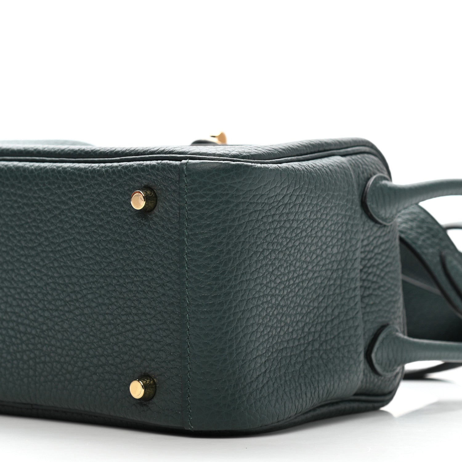 Hermes Taurillon Clemence Mini Lindy 20 Vert Cypress 10 of 11